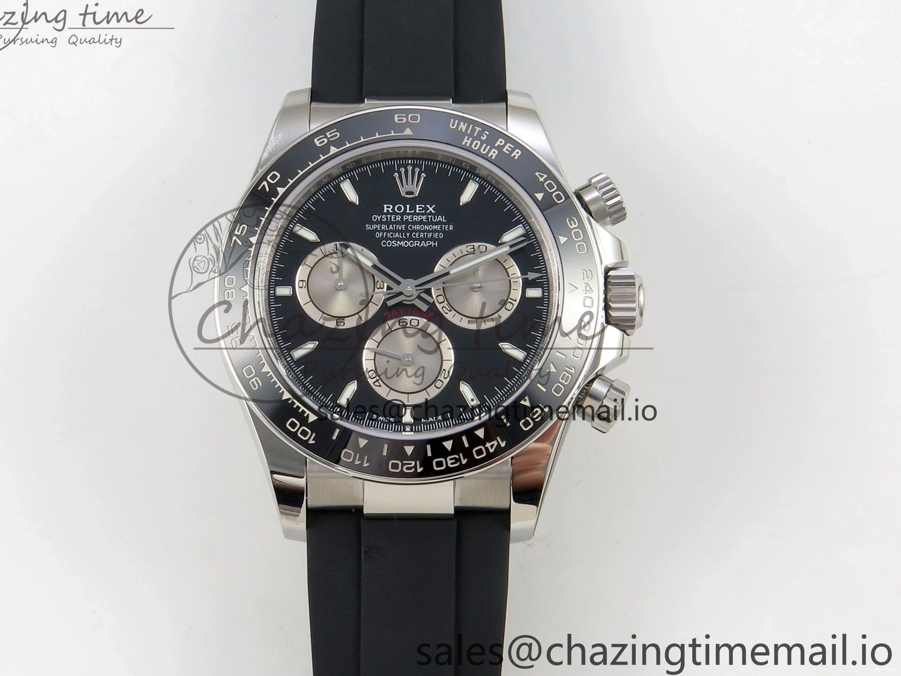 MiroTime 0122 Daytona 126519 VSF 1:1 Best Edition Black Silver Lume Dial on Oysterflex Strap VS4131 V2 (Weighted) DailyWear 324